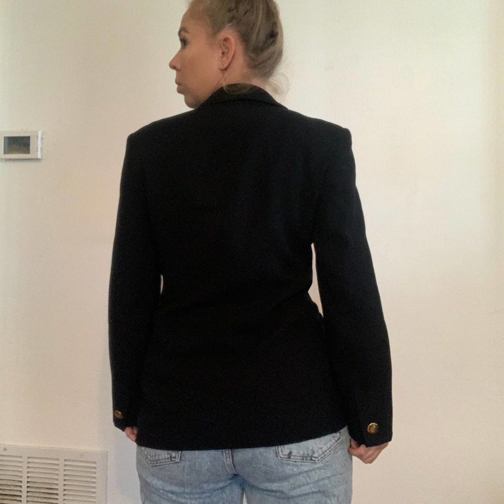 Doncaster Black Single Breasted Two-Button Blazer… - image 5